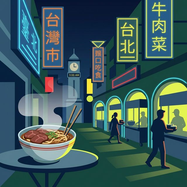 台北の夜市と牛肉麺
