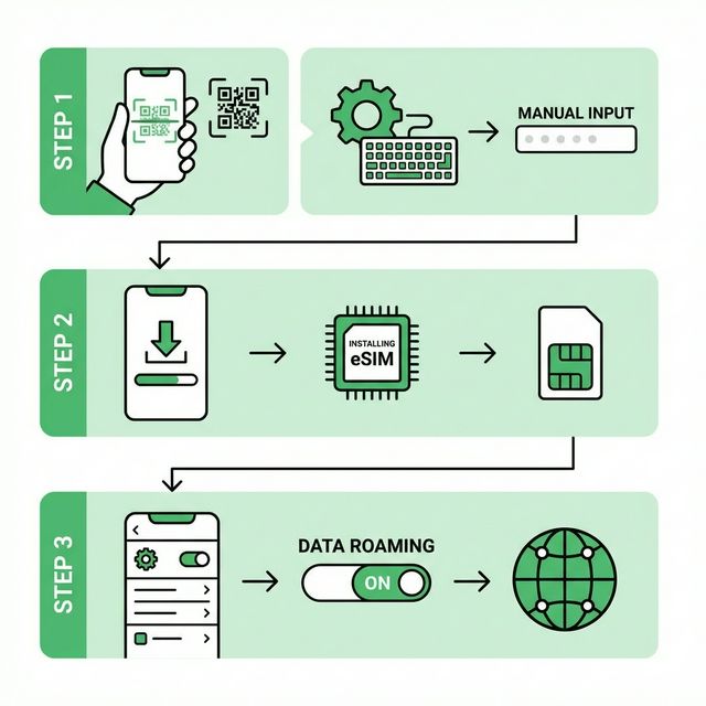 Android eSIM設定プロセス図解